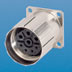 Panel Power Connector Female Thread with Knurled Nut